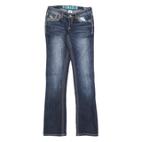 HYDRAULIC Womens Slim Blue Denim Jeans W28 L32 Stylish Stitching Detail Zip