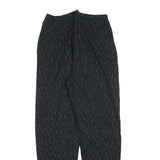 Womens Black Pinstripe Regular Fit Straight Leg Trousers W25 L28 Cotton Blend