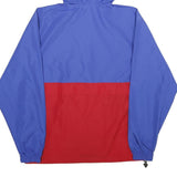 CHAMPION Mens Blue & Red Hooded Windbreaker Jacket S Polyester Lightweight