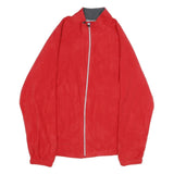 STARTER Mens Red Polyester Zip Jacket L Casual Lightweight Plain Sportswear