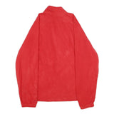 STARTER Mens Red Polyester Zip Jacket L Casual Lightweight Plain Sportswear