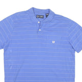 CHAPS Mens Blue Plain Short Sleeve Polo Shirt L Cotton Blend Pocket