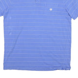 CHAPS Mens Blue Plain Short Sleeve Polo Shirt L Cotton Blend Pocket