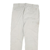 CARHARTT Mens Cotton Blend Beige Regular Straight Trousers W36 L34 Workwear Zip