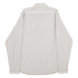 BOSS HUGO BOSS Mens Beige & White Striped Shirt XL Casual Cotton Button Shirt