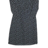 CHARLEE ALISON Womens Black Floral Day Dress Polyester Blend Long Sleeve Short S