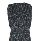 CHARLEE ALISON Womens Black Floral Day Dress Polyester Blend Long Sleeve Short S