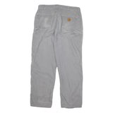 CARHARTT Mens Cotton Blend Grey Relaxed Straight Trousers W34 L30 Casual