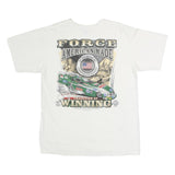 ANVIL Mens White Winning Graphic T-Shirt L Short Sleeve Crew Neck Cotton Casual