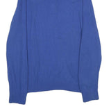 TOMMY HILFIGER Mens Blue Pullover Plain Cotton Half Zip Jumper XL Classic Fit