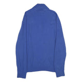 TOMMY HILFIGER Mens Blue Pullover Plain Cotton Half Zip Jumper XL Classic Fit