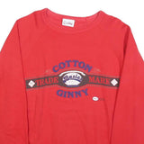COTTON GINNY Womens Red Sweatshirt L Crew Neck Pullover Cotton Blend Comfort