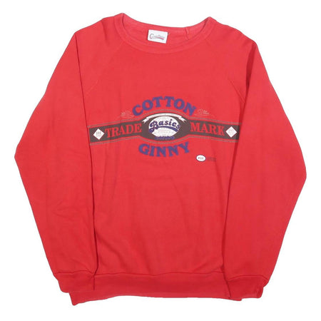 COTTON GINNY Womens Red Sweatshirt L Crew Neck Pullover Cotton Blend Comfort