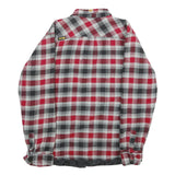 SECTOR 9 Mens Red & Grey Check Cotton Blend Button Jacket L Flannel Lightweight