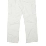 CHARLES VOGELE Mens Cotton Blend White Cargo Regular Fit Trousers W36 L31 Zip