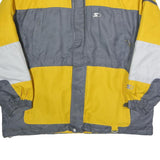 STARTER Mens Yellow & Grey Zip Jacket XL Polyester Blend Colourblock Sportswear