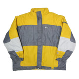 STARTER Mens Yellow & Grey Zip Jacket XL Polyester Blend Colourblock Sportswear