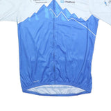 OWAYO Mens Blue & White Cycling Jersey M Short Sleeve Round Neck Optotune Logo