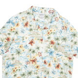 BONWORTH Womens Cream Floral Hawaiian Shirt M Lightweight Casual Vacation