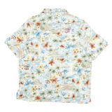 BONWORTH Womens Cream Floral Hawaiian Shirt M Lightweight Casual Vacation