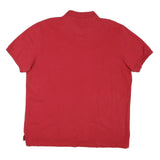 CHAPS Mens Red Short Sleeve Plain Polo Shirt L Classic Cotton Blend