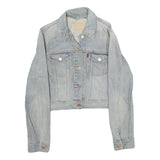 LEVI'S Womens Blue Cotton Denim Jacket S Button Closure Cropped Classic Fit
