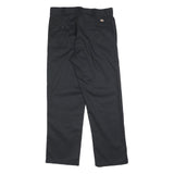 DICKIES Mens Regular Fit Black Cotton Blend Straight Leg Trousers W33 L30