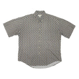NATURAL ISSUE Mens Black & White Pattern Shirt L Cotton Blend Casual Button Up