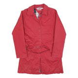 TOMMY HILFIGER Womens Red Cotton Blend Jacket M Button Plain Classic