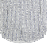WOOLRICH Mens Grey & Blue Patterned Cotton Shirt XL Casual Button-Down Long