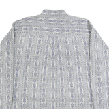 WOOLRICH Mens Grey & Blue Patterned Cotton Shirt XL Casual Button-Down Long