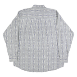 WOOLRICH Mens Grey & Blue Patterned Cotton Shirt XL Casual Button-Down Long