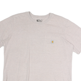 CARHARTT Womens Cream Loose T-Shirt XL Crew Neck Cotton Pocket Casual