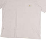 CARHARTT Womens Cream Loose T-Shirt XL Crew Neck Cotton Pocket Casual