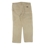 DICKIES Mens Jeans Beige Regular Straight Denim W40 L30 Workwear Zip Closure