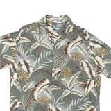 CAMPIA Mens Green Hawaiian Shirt L Rayon Short Sleeve Casual Beachwear