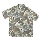 CAMPIA Mens Green Hawaiian Shirt L Rayon Short Sleeve Casual Beachwear