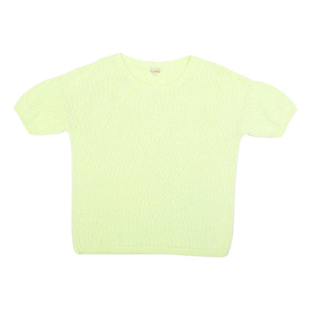 HOBBS LONDON Womens Yellow Plain Jumper Crew Neck Basic Knit L Cotton Blend