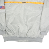 ASSTSERIES Mens White Grey NASA Printed Bomber Jacket 4XL Polyester Zip