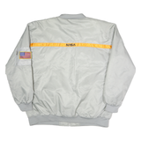 ASSTSERIES Mens White Grey NASA Printed Bomber Jacket 4XL Polyester Zip