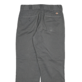 DICKIES Mens Cotton Blend Grey Regular Straight Trousers W33 L30 Workwear Zip