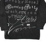 DAZNA Womens Black Cotton Blend Crew Neck M Graphic Print Sweatshirt