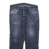 CARHARTT Mens Relaxed Jeans Blue Denim W34 L26 Distressed Zip Cotton Blend