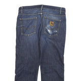 CARHARTT Mens Relaxed Jeans Blue Denim W34 L26 Distressed Zip Cotton Blend