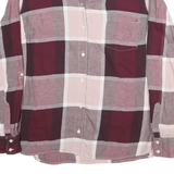 TOMMY HILFIGER Womens Maroon & Pink Check Shirt L Cotton Blend Casual Long