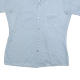 ARROW Mens Blue Plain Shirt M Polyester Casual Button Down Short Sleeve