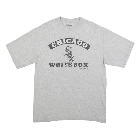 MAJESTIC Mens Grey Chicago White Sox Graphic T-Shirt M Short Sleeve Crew Neck