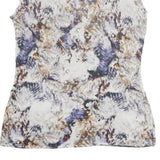 KAREN MILLEN Womens White & Multi Abstract Print Sleeveless Round Neck Top M