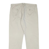 CALVIN KLEIN Mens Cotton Blend Beige Regular Straight Trousers W34 L30 Zip