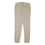 LEVI'S Boys Cotton Blend Beige Slim Drawstring Trousers W26 L25 Comfortable